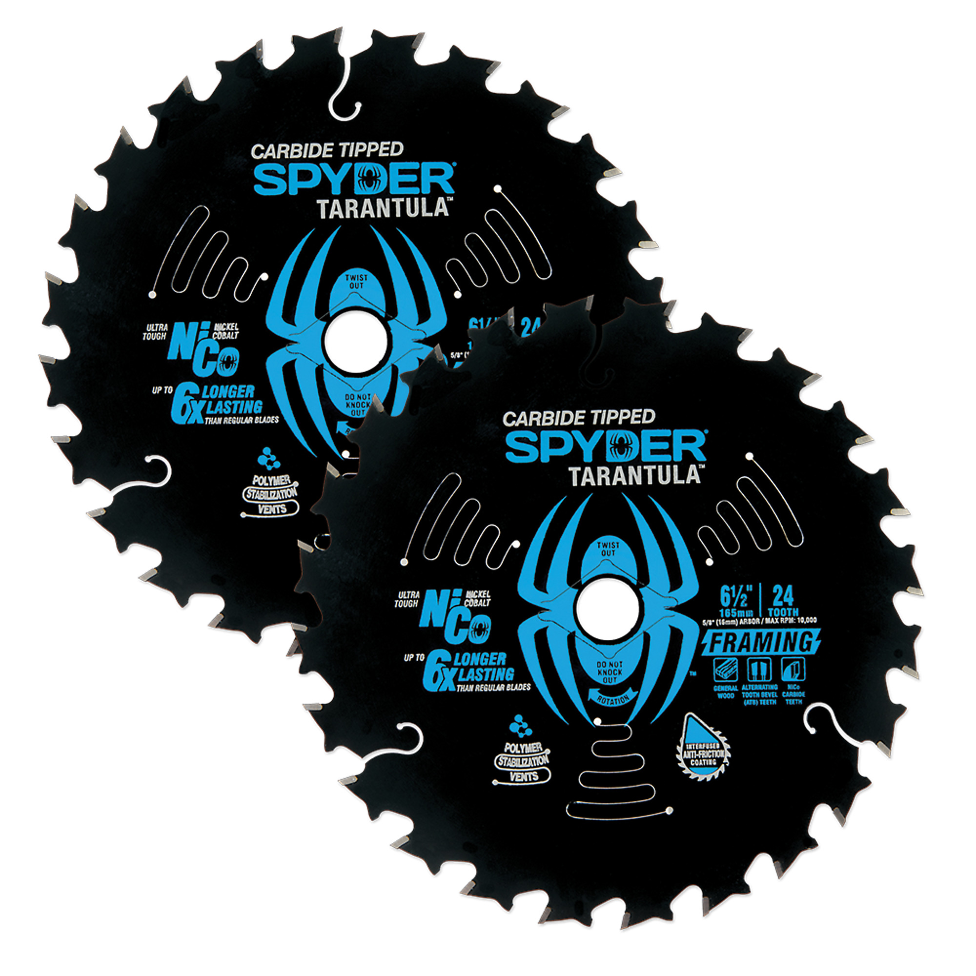 Spyder Tarantula Framing Circular Saw Blade - 6 1/2in. Dia., 24-Tooth, NiCo Teeth, Model# 13004